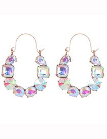 Fashion Ab Color Diamond Geometric Alloy Earrings