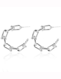 Fashion Silver Color Alloy Bamboo Lock Earrings