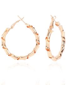 Fashion Gold Color 4cm Alloy Hollow Round Oil Drop Earrings