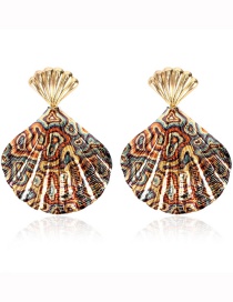 Fashion Shell 2 Leopard Print Shell Earrings