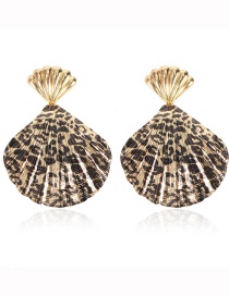 Fashion Shell 9 Leopard Print Shell Earrings