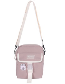 Fashion Pink Without Pendant Contrasting Letter Buckle Shoulder Messenger Bag