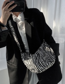 Fashion White Canvas Leopard And Zebra Print One-shoulder Messenger Bag