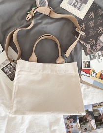 Fashion White Without Pendant Stitching Contrast Canvas Crossbody Bag