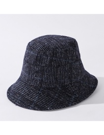 Fashion Navy Striped Woolen Plaid Fisherman Hat