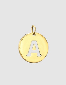 Fashion 14k Gold-a Handmade Titanium Steel Dripping Letter Round Accessories
