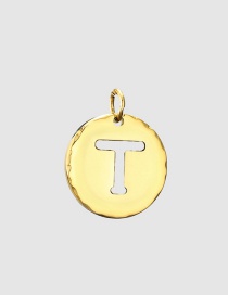 Fashion 14k Gold-t Handmade Titanium Steel Dripping Letter Round Accessories