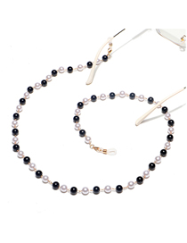 Fashion Black Handmade Chain 8mm Pearl Glasses Chain