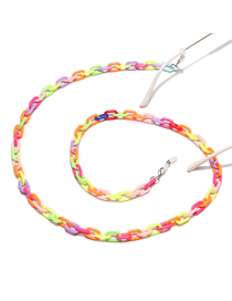Fashion Color Resin Acrylic Mixed Color Environmental Protection Glasses Chain