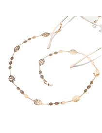 Fashion Gold Color Non-slip Hollow Leaf Hand Chain Glasses Chain