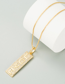 Fashion Gold Color Copper Inlaid Zircon Letter Pendant Necklace