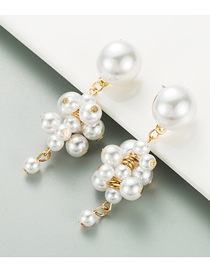 Fashion White Geometric Pearl Alloy Earrings