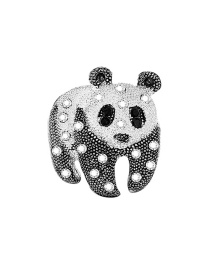 Fashion Black Diamond Panda Alloy Brooch