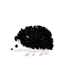Fashion Black Oil Drop Small Hedgehog Alloy Brooch
