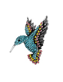 Fashion Color Diamond-studded Bird Alloy Brooch