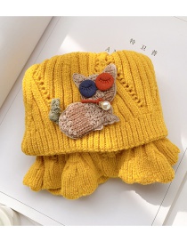 Fashion Yellow Kitten 2 Years Old -12 Years Old Woolen Knitted Bear Apple Childrens Neck Scarf