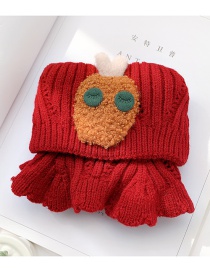 Fashion Red Apple 2 Years Old -12 Years Old Woolen Knitted Bear Apple Childrens Neck Scarf