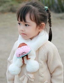 Fashion 【white】about 6 Months-8 Years Old Strawberry Plush Padded Childrens Bib Scarf