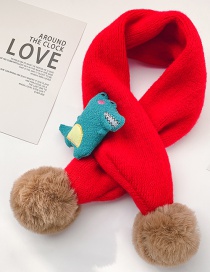 Fashion [red] About 6 Months-12 Years Old Crocodile Fur Ball Padded Bib Scarf
