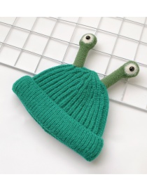 Fashion Green 6 Months-4 Years Old Knitted Woolen Frog Children Hat
