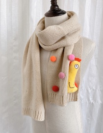 Fashion Beige 6 Months-12 Years Old Chick Knitted Wool Scarf