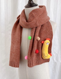 Fashion Brown 6 Months-12 Years Old Chick Knitted Wool Scarf