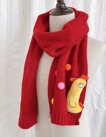 Fashion Red 6 Months-12 Years Old Chick Knitted Wool Scarf