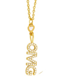 Fashion Omg Zircon Letter Pendant Necklace