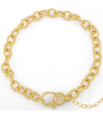 Fashion Type C Copper Gold-plated Inlaid Zircon Thick Chain Bracelet