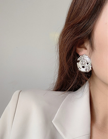 Fashion Silver Color Geometric Irregular Round Earrings