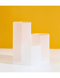 Fashion Transparent White 3 Grid Diamond Multifunctional Desktop Storage Bucket