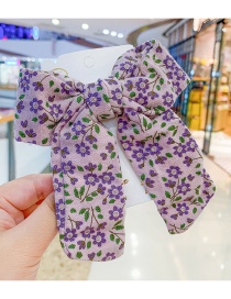 Fashion Ribbon Bow [purple] Childrens Hairpin With Fabric Floral Bow