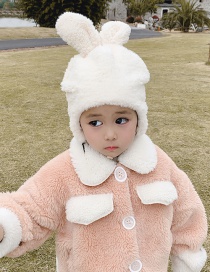 Fashion White 6 Months-8 Years Old Bunny Ears Lamb Fur Children Hat