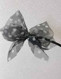 Fashion Black Butterfly Dot Printed Meatball Head Hair Tie Artifact
