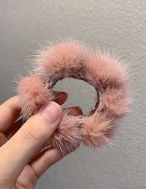 Fashion Pink Ball Plush High Elastic Hair Rope