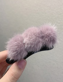 Fashion Purple Ball Plush Hit Color Catch Hair Clip