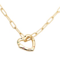 Fashion Love Copper Micro-inlaid Zircon Heart Hollow Necklace