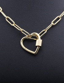 Fashion Can Open Love Lock Gold-plated Copper Heart Hollow Necklace