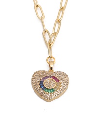 Fashion Love Love Micro Inlaid Zircon Copper Gold-plated Necklace