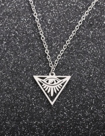 Fashion Rigid Color Titanium Steel Triangle Eye Hollow Pendant Necklace