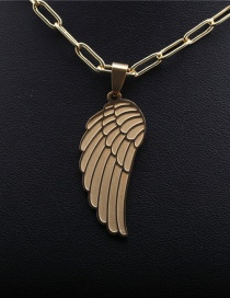 Fashion Angel Wings Titanium Steel Angel Wings Gold-plated Bronze Necklace