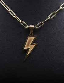Fashion Lightning Titanium Steel Lightning Copper Gold Plated Necklace