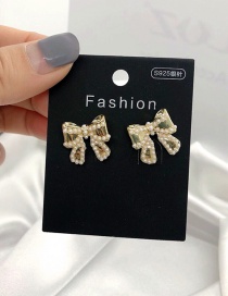 Fashion Gold Color Bow Pearl Earrings