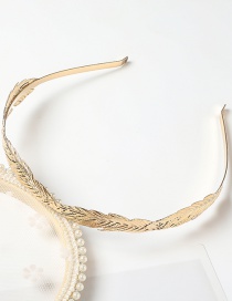 Fashion New Alloy Headband-two Leaves Alloy Leaf Gold Coin Portrait Geometric Headband Hairpin