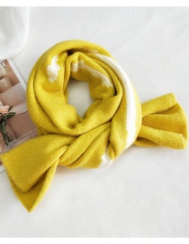 Fashion One-line Sky Yellow Striped Knitted Wool Scarf