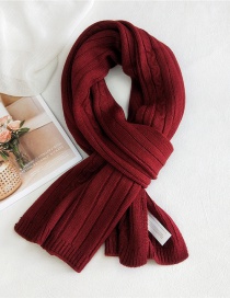 Fashion Vertical Chain Wine Red Striped Chain Knitted Wool Scarf