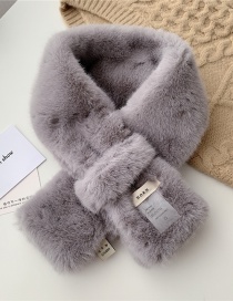 Fashion Rice Standard Horn Gray Pure Color Crossed Rex Rabbit Fur Scarf