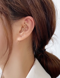 Fashion Letters Micro-inlaid Zircon Geometric Copper Pierced Earrings