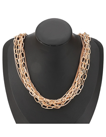Fashion Gold Color Chain Alloy Multilayer Necklace