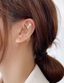 Fashion Tassel Micro-inlaid Zircon Geometric Copper And Pierced Earrings